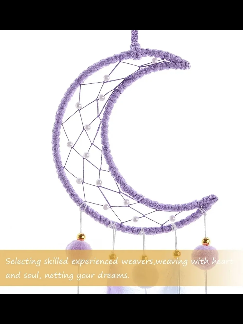 Lavender Moon Dreamcatcher with Pastel Feathers